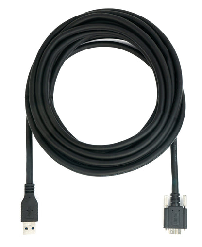 SYSTEM-S USB 3.0 Kabel 5 m Micro B Stecker zu Typ A Stecker Schraube in Schwarz