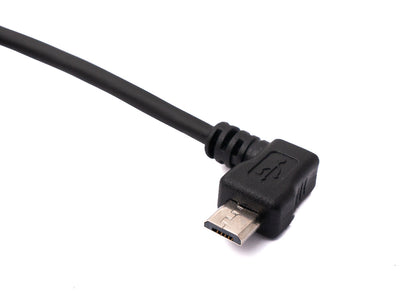 SYSTEM-S USB 2.0 Kabel 200 cm Typ A Stecker zu Micro B Stecker Spirale Winkel in Schwarz