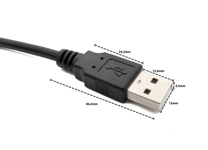 SYSTEM-S USB 2.0 Kabel 50 cm Typ A Stecker zu Micro B Stecker Winkel in Schwarz