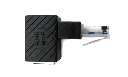 SYSTEM-S LAN Adapter RJ45 Stecker zu Buchse Winkel Ethernetadapter Kabel in Schwarz