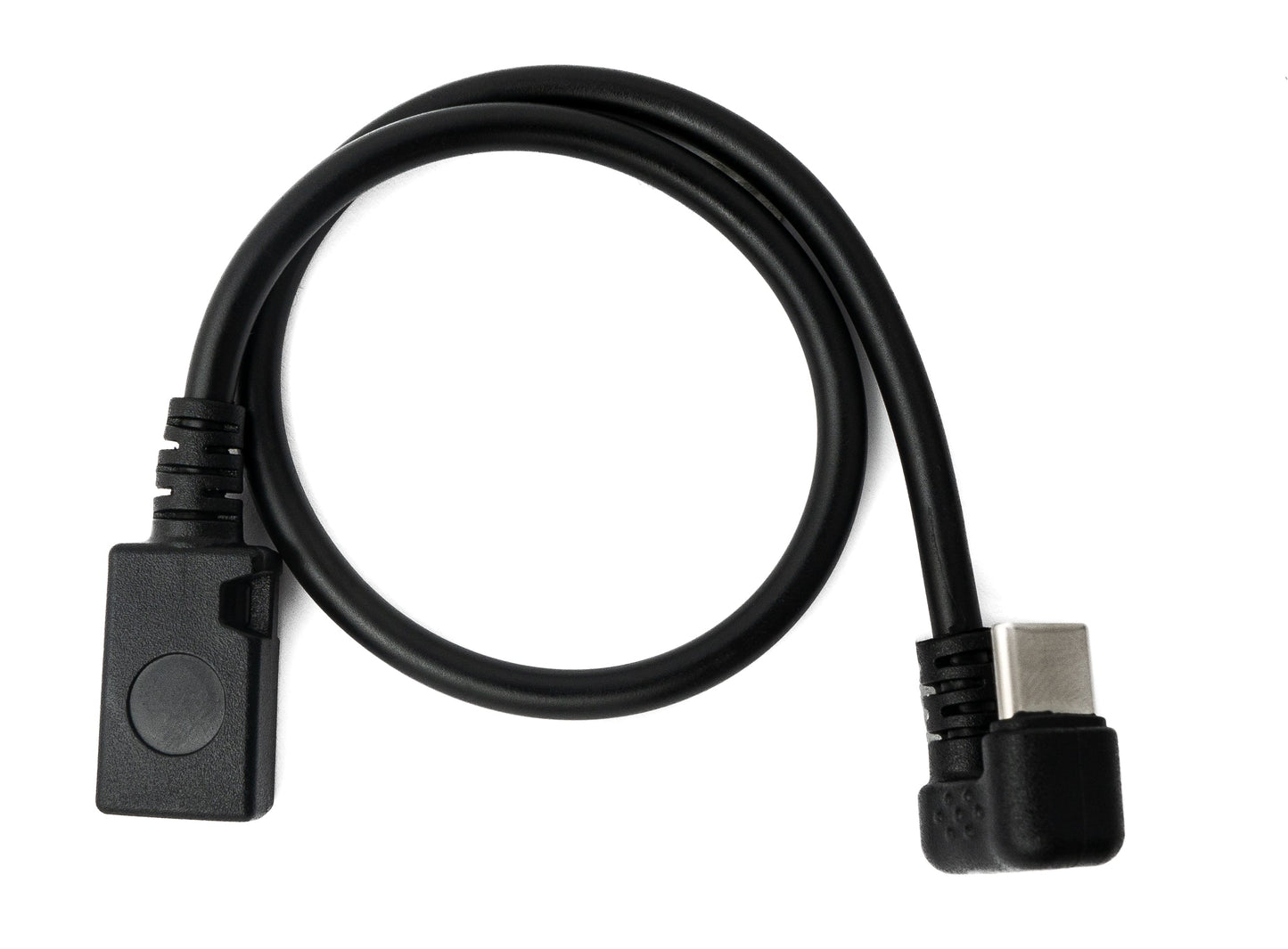 SYSTEM-S USB 3.1 cable 30 cm Type C male to 2.0 Micro B female 180° angle in black