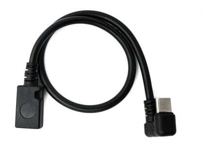 SYSTEM-S USB 3.1 cable 30 cm Type C male to 2.0 Micro B female 180° angle in black