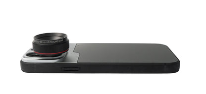 SYSTEM-S Makro Linse 1.1x bis 2.8x Filter mit Hülle in Schwarz für iPhone 13 Pro Max