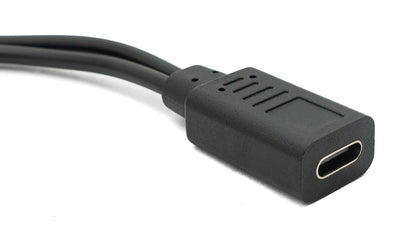 SYSTEM-S USB 3.1 Kabel 30 cm Typ C & 2.0 Micro B Stecker zu Buchse Adapter in Schwarz