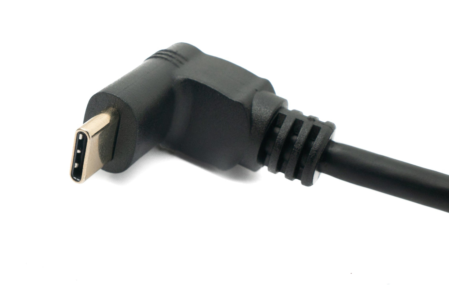 SYSTEM-S USB 3.1 Kabel 1,8 m Typ C Stecker zu Buchse Schraube Winkel in Schwarz