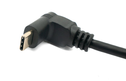 SYSTEM-S USB 3.1 Kabel 1,8 m Typ C Stecker zu Buchse Schraube Winkel in Schwarz