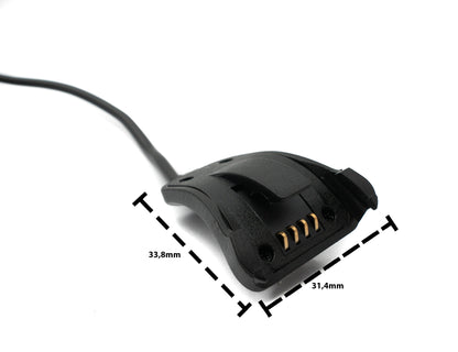 SYSTEM-S USB 2.0 Kabel 100 cm Ladekabel für TomTom Runner 2 3 Spark 3 Smartwatch Schwarz