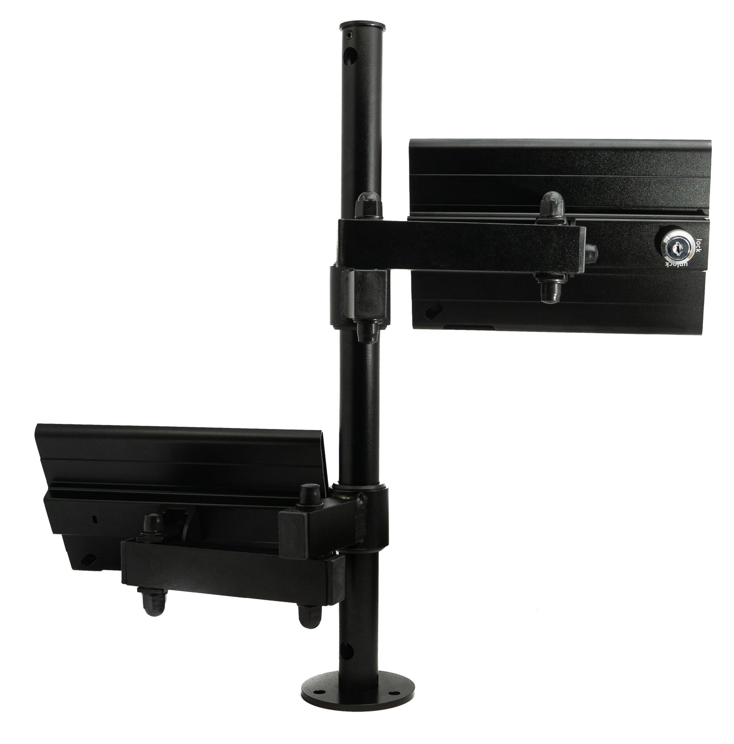 SYSTEM-S table stand dual 360° holder lockable for iPad Mini in black