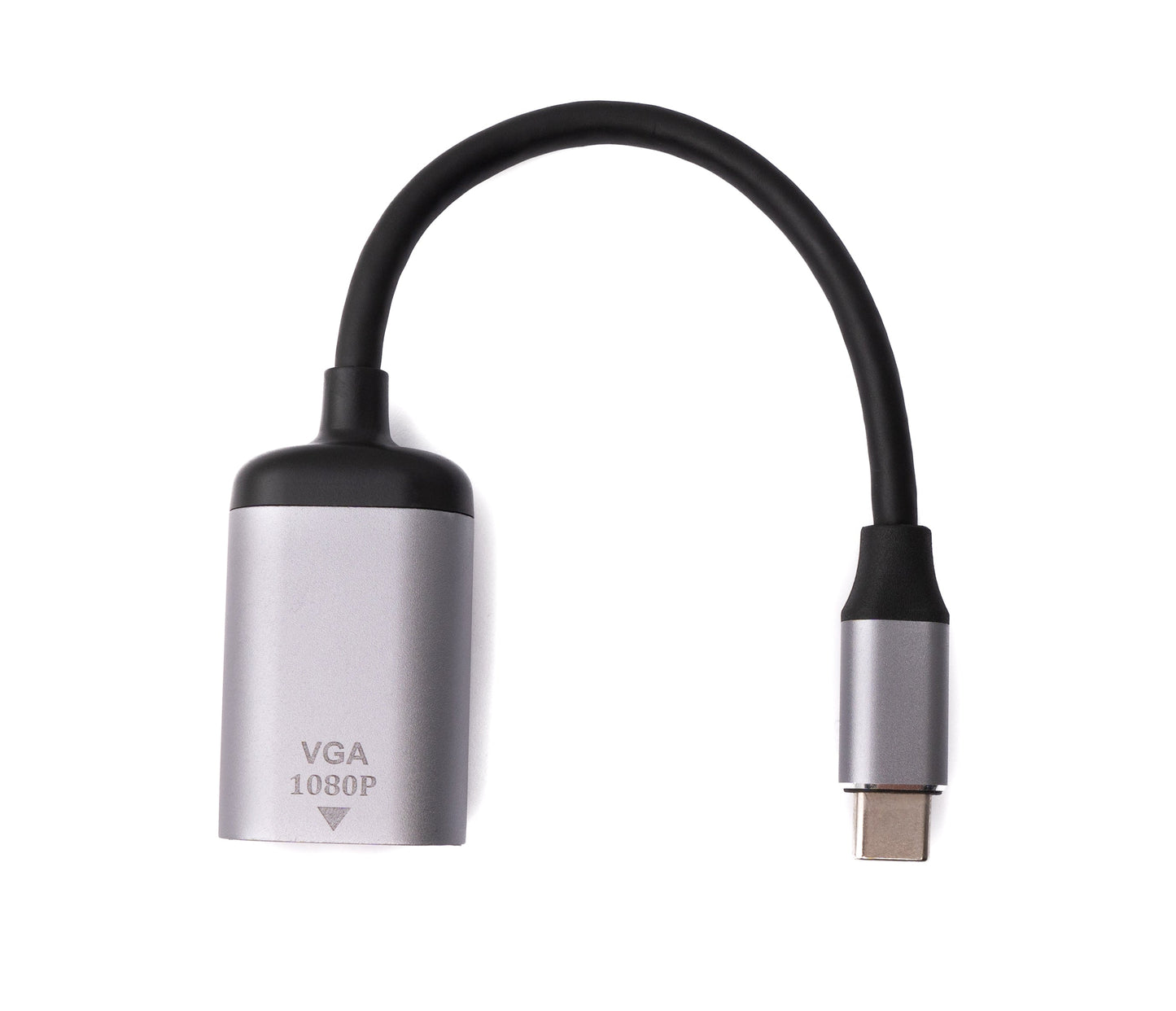 SYSTEM-S VGA Kabel 20 cm Buchse zu USB 3.1 Typ C Stecker in Grau