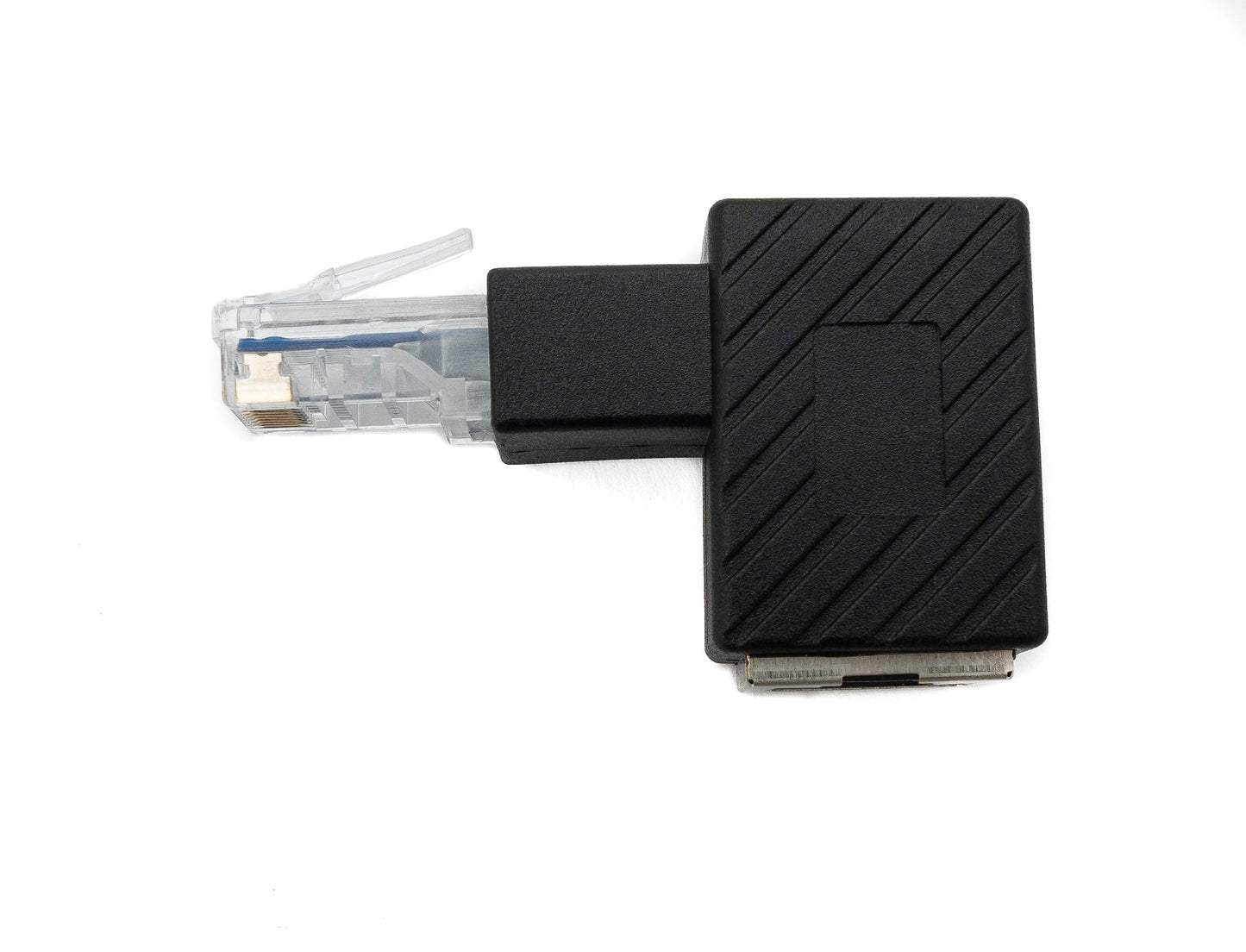 SYSTEM-S LAN Adapter RJ45 Stecker zu Buchse Winkel Ethernetadapter Kabel in Schwarz