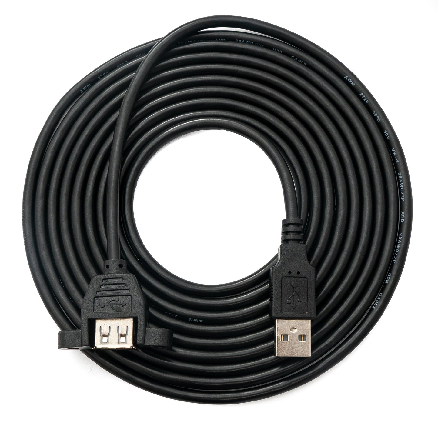SYSTEM-S USB 2.0 cable 3 m Type A male to female screw in black
