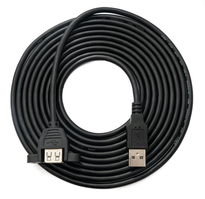 SYSTEM-S USB 2.0 cable 3 m Type A male to female screw in black