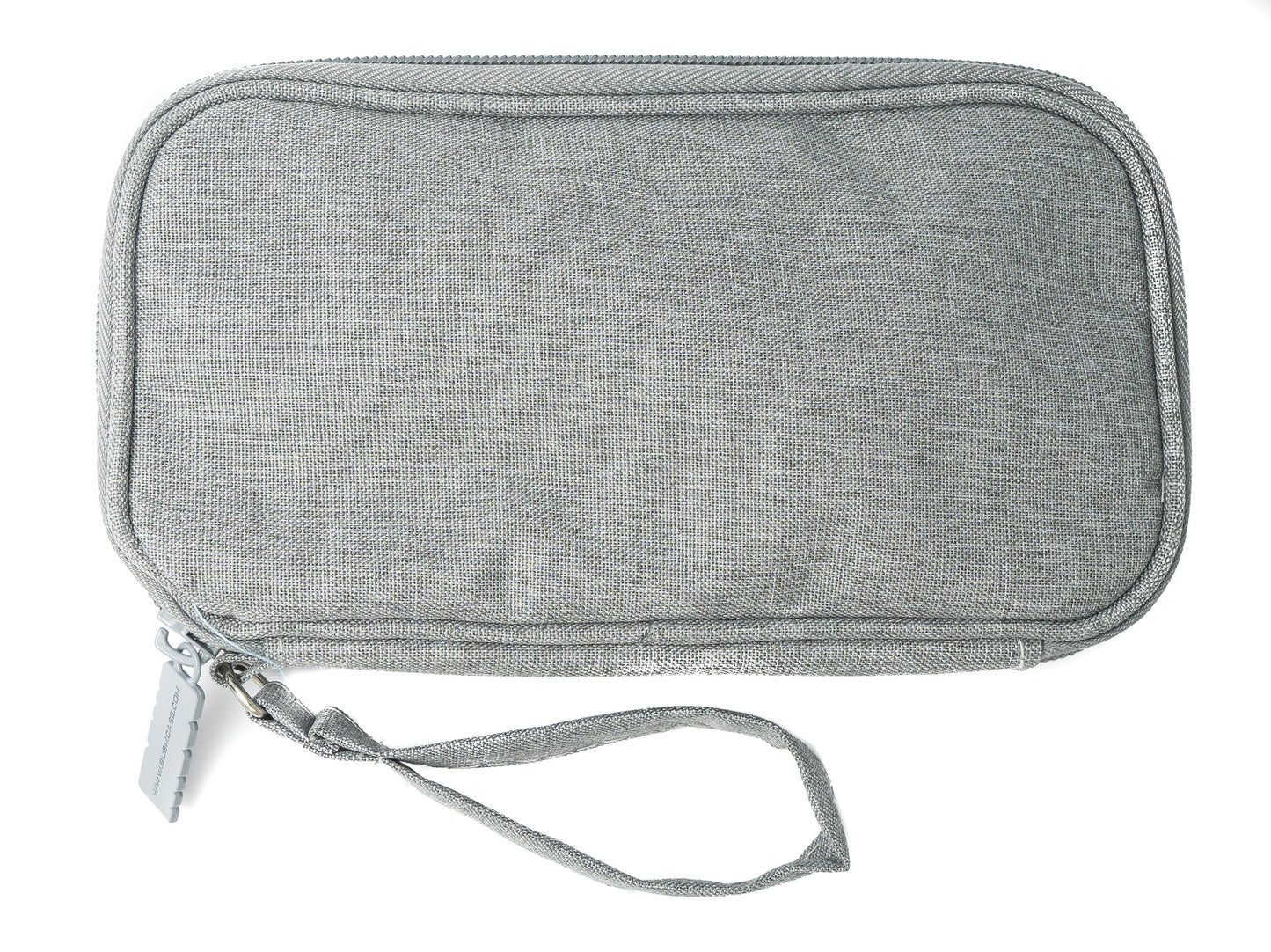 SYSTEM-S protective case padded waterproof bag case in grey for power bank headphones