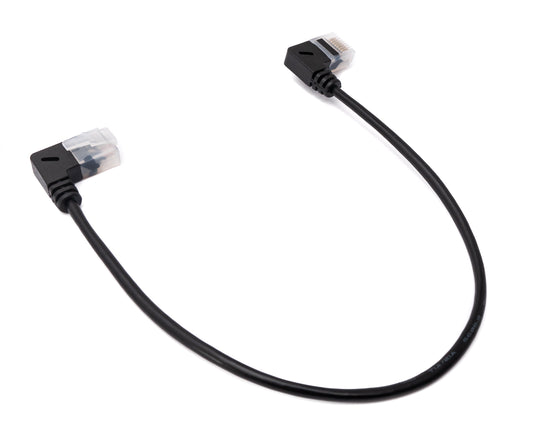 SYSTEM-S LAN Kabel 25 cm RJ45 8P8C STP Cat6 Stecker zu Stecker Winkel Schwarz