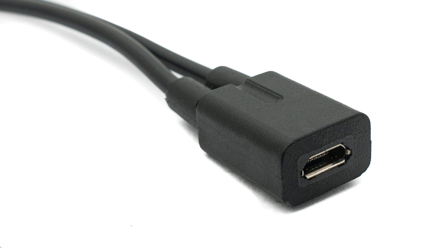 SYSTEM-S USB 3.1 Kabel 30 cm Typ C & 2.0 Micro B Stecker zu Buchse 180° Winkel in Schwarz