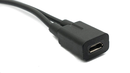 SYSTEM-S USB 3.1 Kabel 30 cm Typ C & 2.0 Micro B Stecker zu Buchse 180° Winkel in Schwarz