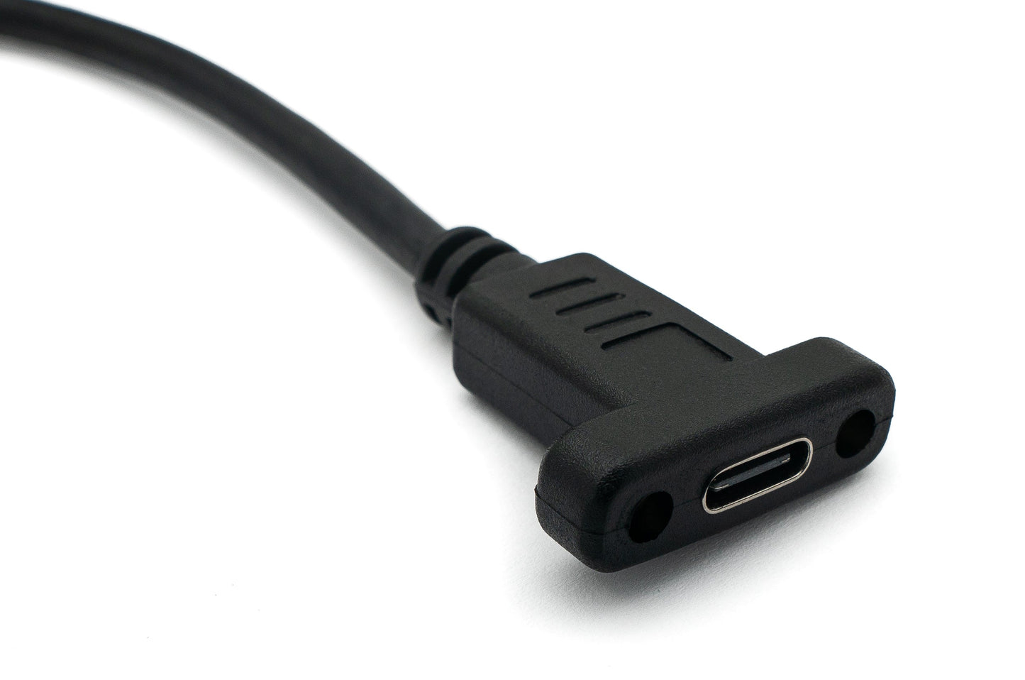 SYSTEM-S USB 3.1 U Turn 30 cm cable Type C male to female 360° angle screw black