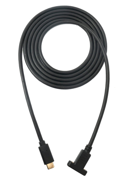 SYSTEM-S USB 3.1 Kabel 1,8 m Typ C Stecker zu Buchse Schraube in Schwarz