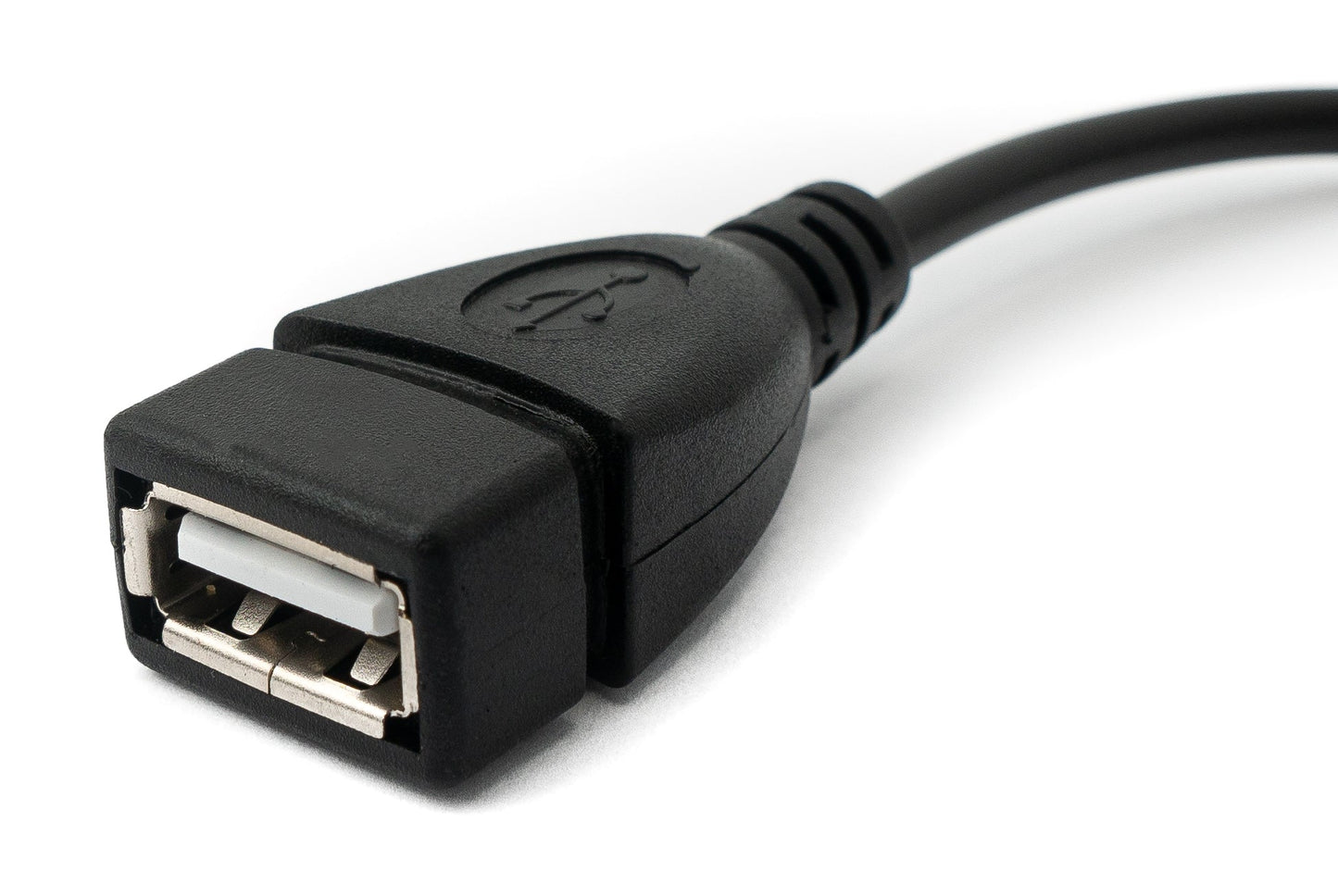 SYSTEM-S USB 3.1 cable 30 cm Type C male to 2.0 A female 180° angle adapter in black