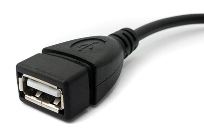 SYSTEM-S USB 3.1 cable 30 cm Type C male to 2.0 A female 180° angle adapter in black