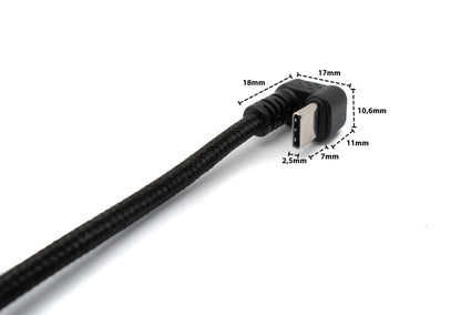 SYSTEM-S USB 3.1 U Turn 180° Kabel 150 cm Typ C Stecker zu 2.0 Typ A Stecker geflochten