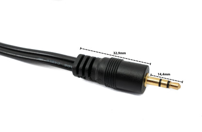 SYSTEM-S Cinch 2 RCA cable 1.5m plug to AUX 3.5mm jack plug Stereo AV in black