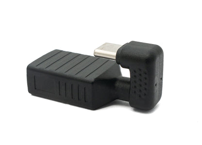 SYSTEM-S USB 3.1 U Turn 180° Adapter Typ C Stecker zu 2.0 Typ A Buchse Kabel in Schwarz