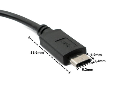 SYSTEM-S USB 2.0 Y Kabel 35 cm Typ A Buchse zu Typ A Stecker & 3.1 Typ C Buchse Adapter