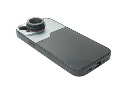 SYSTEM-S Makro Linse 2.8x HD Filter mit Hülle in Schwarz für iPhone 13 Mini