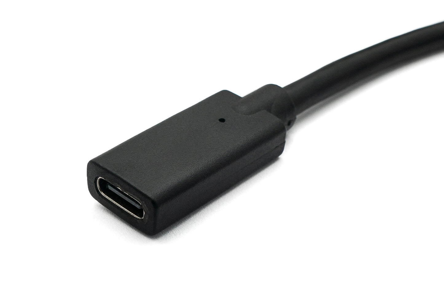 SYSTEM-S USB 3.1 Kabel 60 cm Typ C Stecker zu Buchse Schraube Winkel in Schwarz