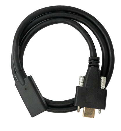 SYSTEM-S USB 3.1 cable 60 cm Type C male to female screw in black
