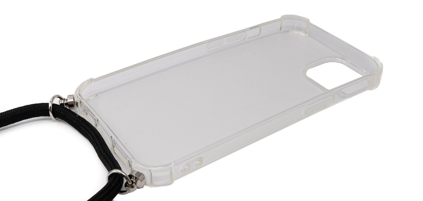 SYSTEM-S Schutzhülle aus Silikon mit Halsband in Transparent Hülle für iPhone 13