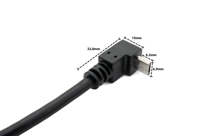 SYSTEM-S USB 2.0 Kabel 50 cm Typ A Stecker zu Micro B Stecker Winkel in Schwarz