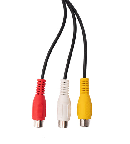 SYSTEM-S Cinch 3 RCA Kabel 25 cm Buchse zu USB 2.0 Typ A Stecker AV in Schwarz