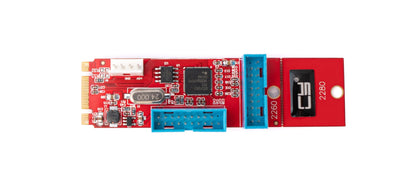 SYSTEM-S Dual Port Adapter 19 20Pin USB 3.0 Buchse zu NGFF M.2 B+M Key Stecker Kabel Card