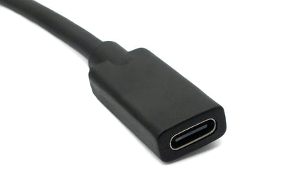 SYSTEM-S USB 3.1 cable 100 cm Type C male to female screw angle in black