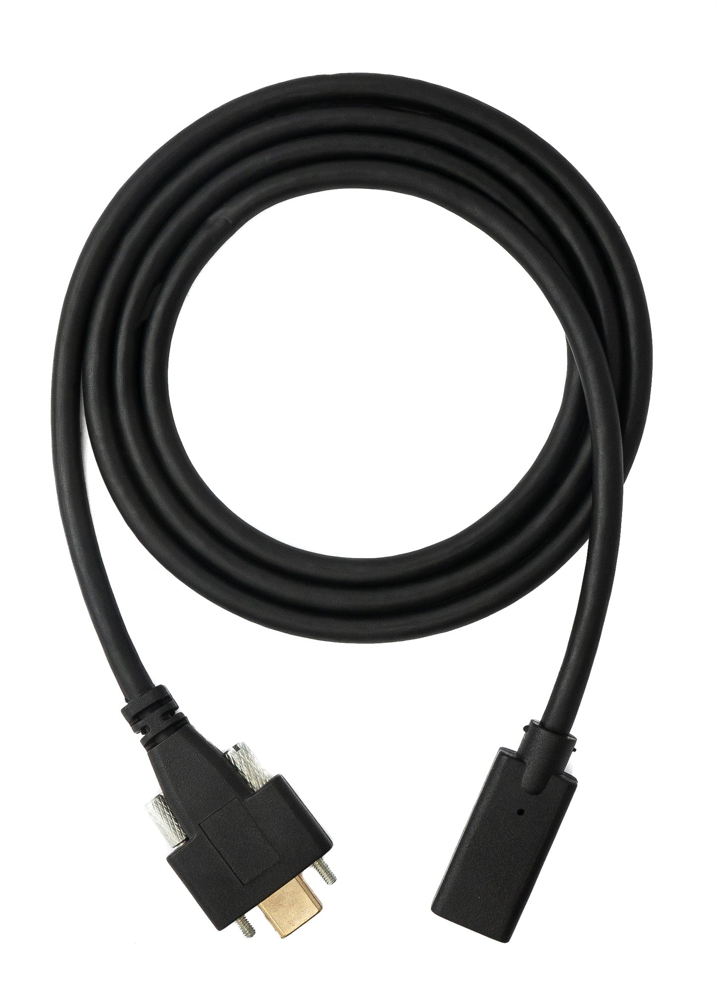 SYSTEM-S USB 3.1 Kabel 100 cm Typ C Stecker zu Buchse Schraube in Schwarz