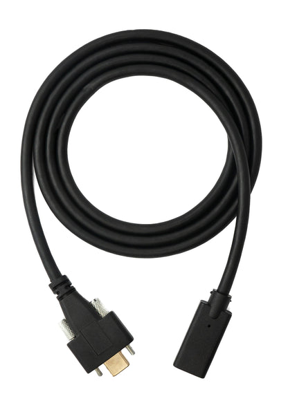 SYSTEM-S USB 3.1 Kabel 100 cm Typ C Stecker zu Buchse Schraube in Schwarz