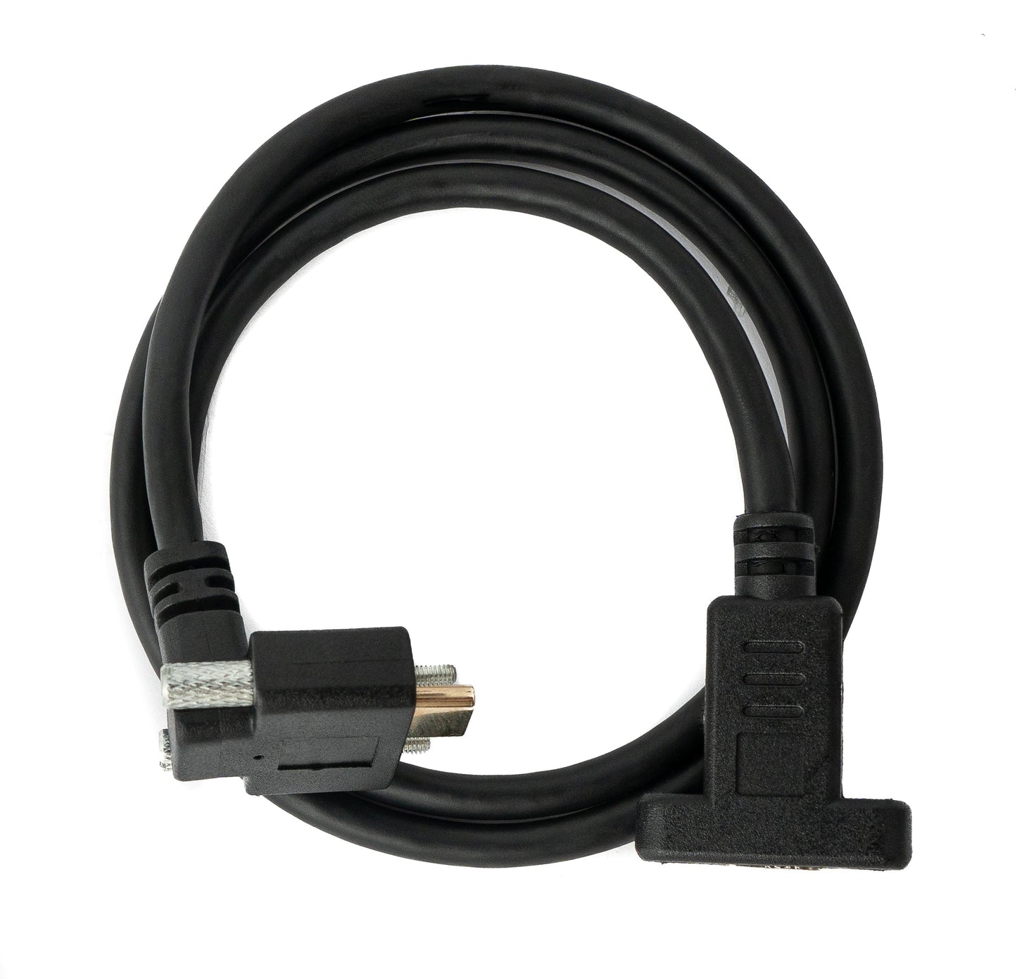 SYSTEM-S USB 3.1 Gen 2 100W Kabel 60 cm Typ C Stecker zu Buchse Schraube Winkel