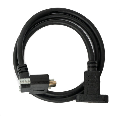 SYSTEM-S USB 3.1 Gen 2 100W Kabel 60 cm Typ C Stecker zu Buchse Schraube Winkel