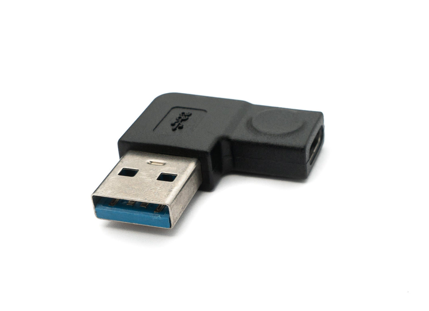 SYSTEM-S USB 3.1 adapter type C female to 3.0 type A male angled cable in black