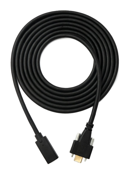 SYSTEM-S USB 3.1 Kabel 2 m Typ C Stecker zu Buchse Schraube in Schwarz