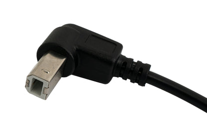 SYSTEM-S USB 2.0 Kabel 100 cm Typ B Stecker zu A Stecker Winkel in Schwarz