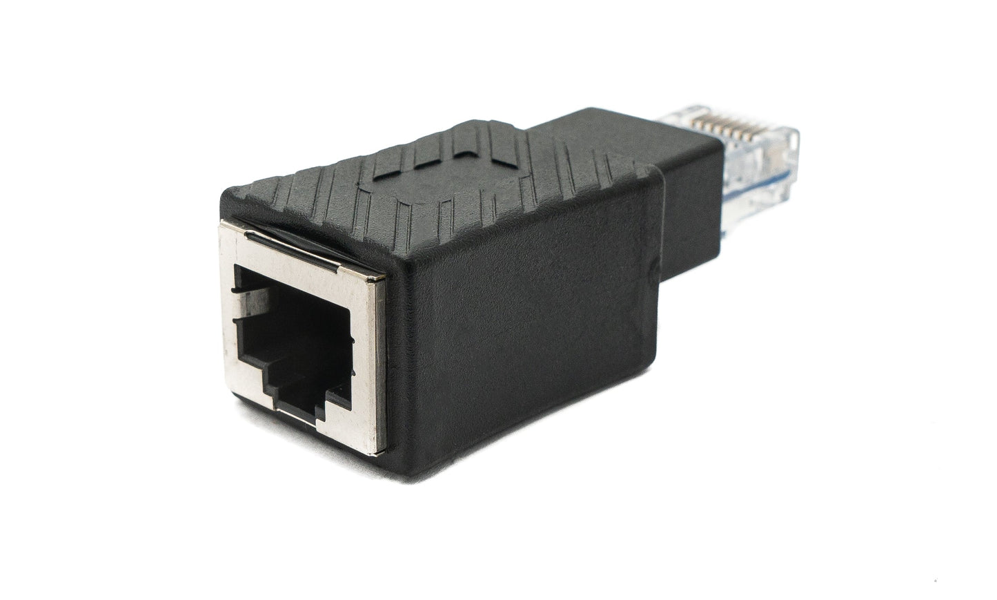 SYSTEM-S LAN Adapter RJ45 Buchse zu Stecker Ethernetadapter Kabel in Schwarz