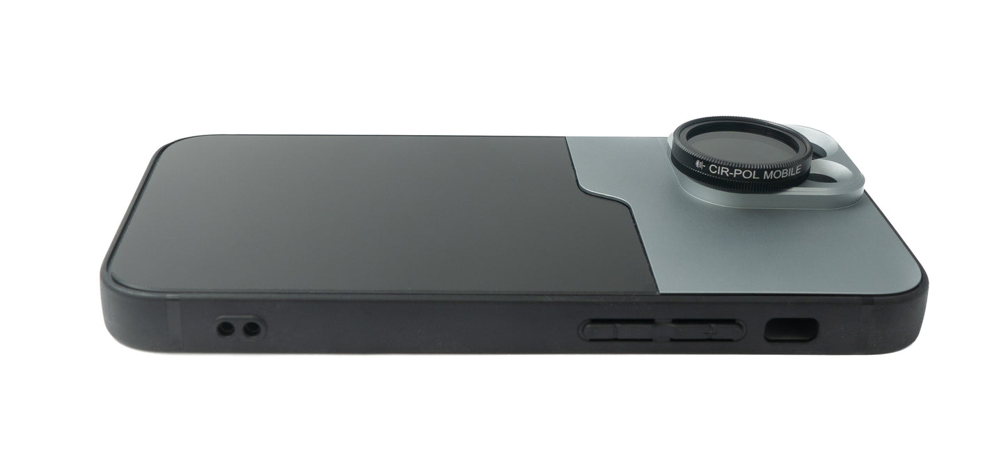 SYSTEM-S CPL Filter Circular Polarizer Linse mit Hülle in Schwarz für iPhone 13 Mini