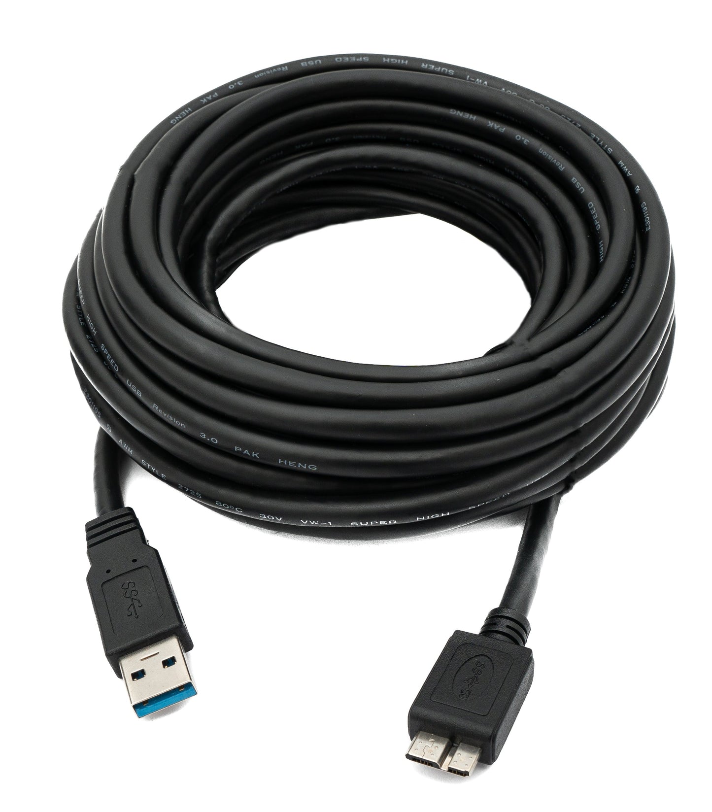 SYSTEM-S USB 3.0 cable 8 m Micro B plug to A plug in black