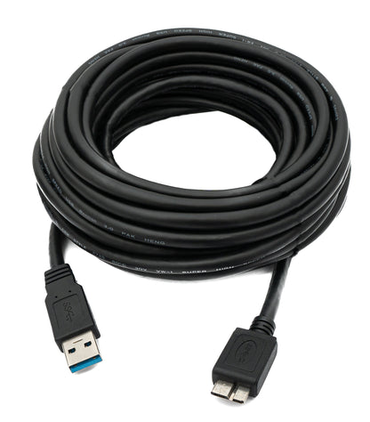 SYSTEM-S USB 3.0 cable 8 m Micro B plug to A plug in black