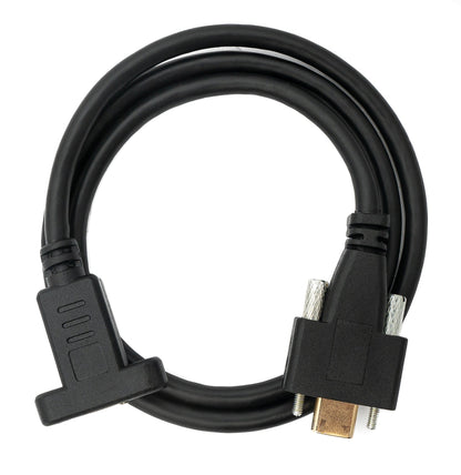 SYSTEM-S USB 3.1 Gen 2 Kabel 60 cm Typ C Stecker zu Buchse Schraube in Schwarz