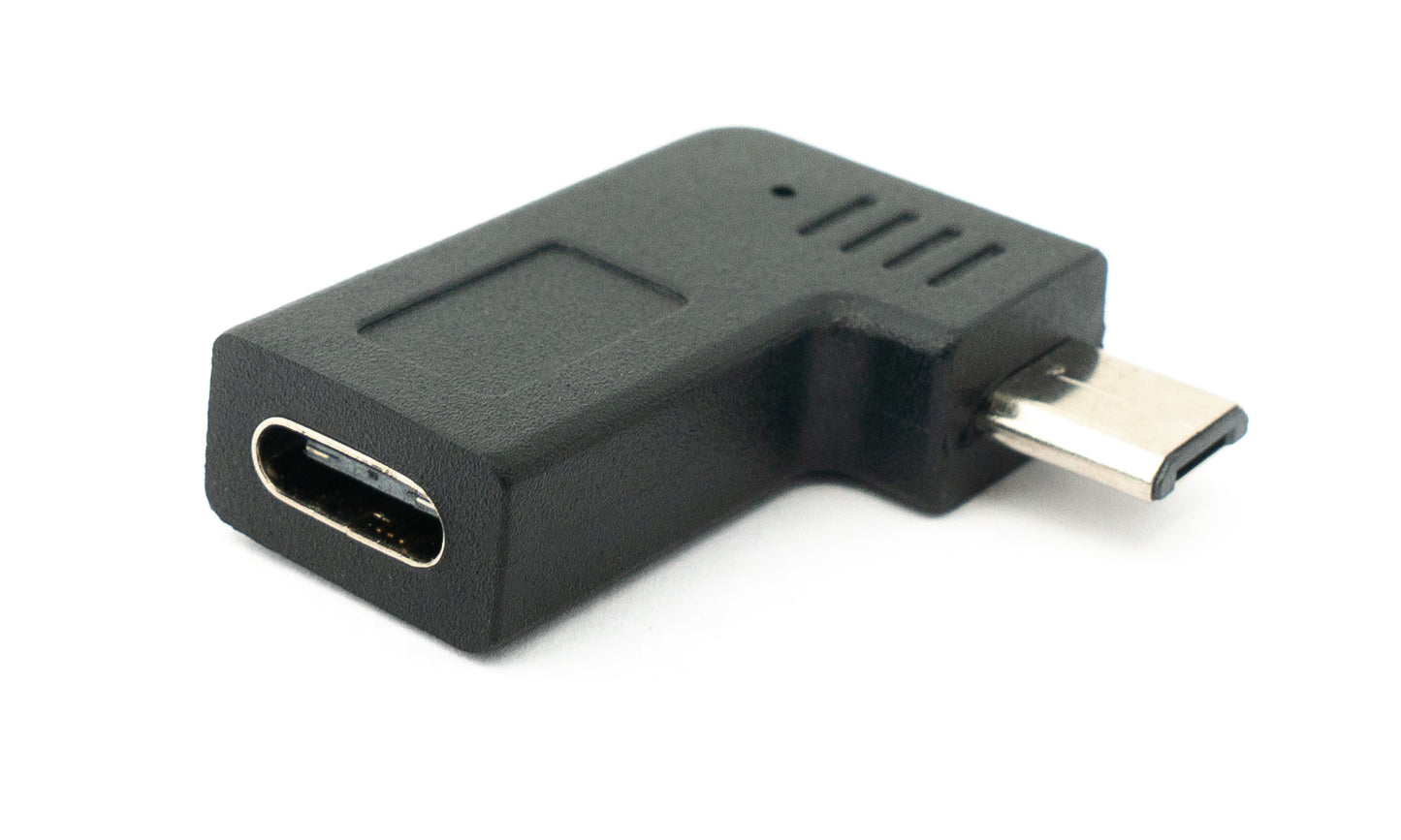 SYSTEM-S USB 3.1 Adapter Typ C Buchse zu 2.0 Micro B Stecker Winkel  Rechts