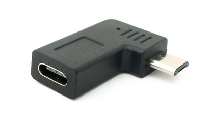 SYSTEM-S USB 3.1 Adapter Typ C Buchse zu 2.0 Micro B Stecker Winkel  Rechts